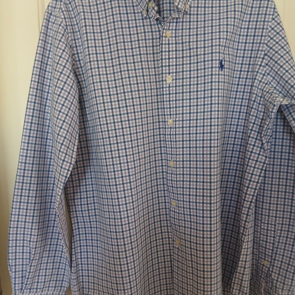 Polo by Ralph Lauren Blue and White Checkered Shirt